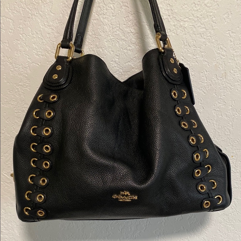 Coach Black Leather Shoulder Bag